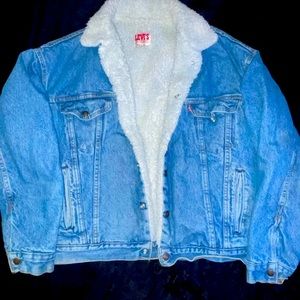 Vintage Levi’s blue Jean fleece trucker jacket